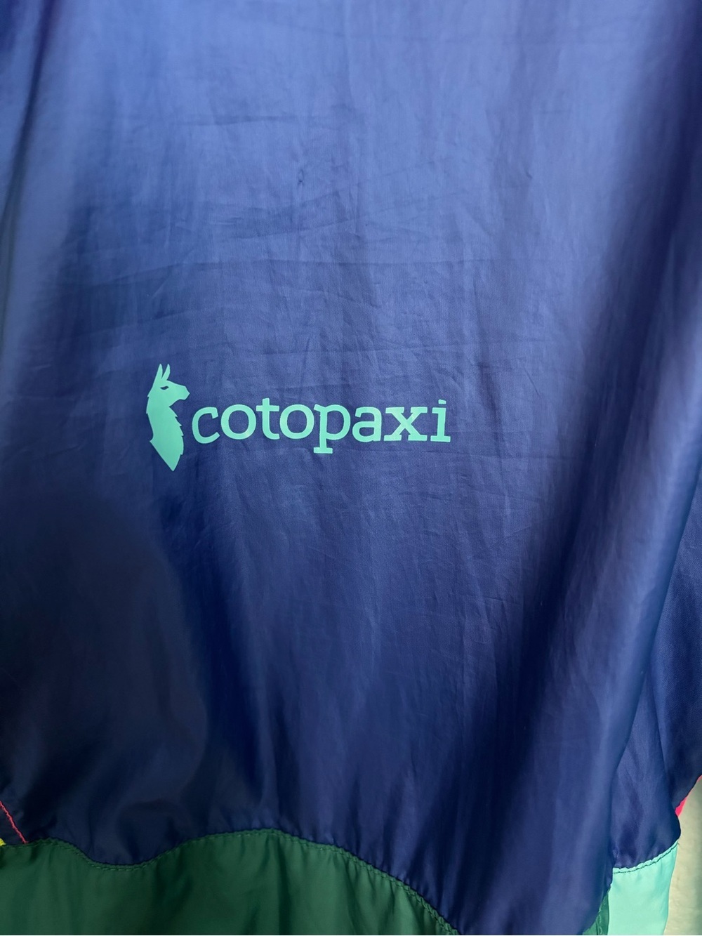 Cotopaxi Neon Pink and Navy Colorblock Pullover Jacket - Picture 3 of 4